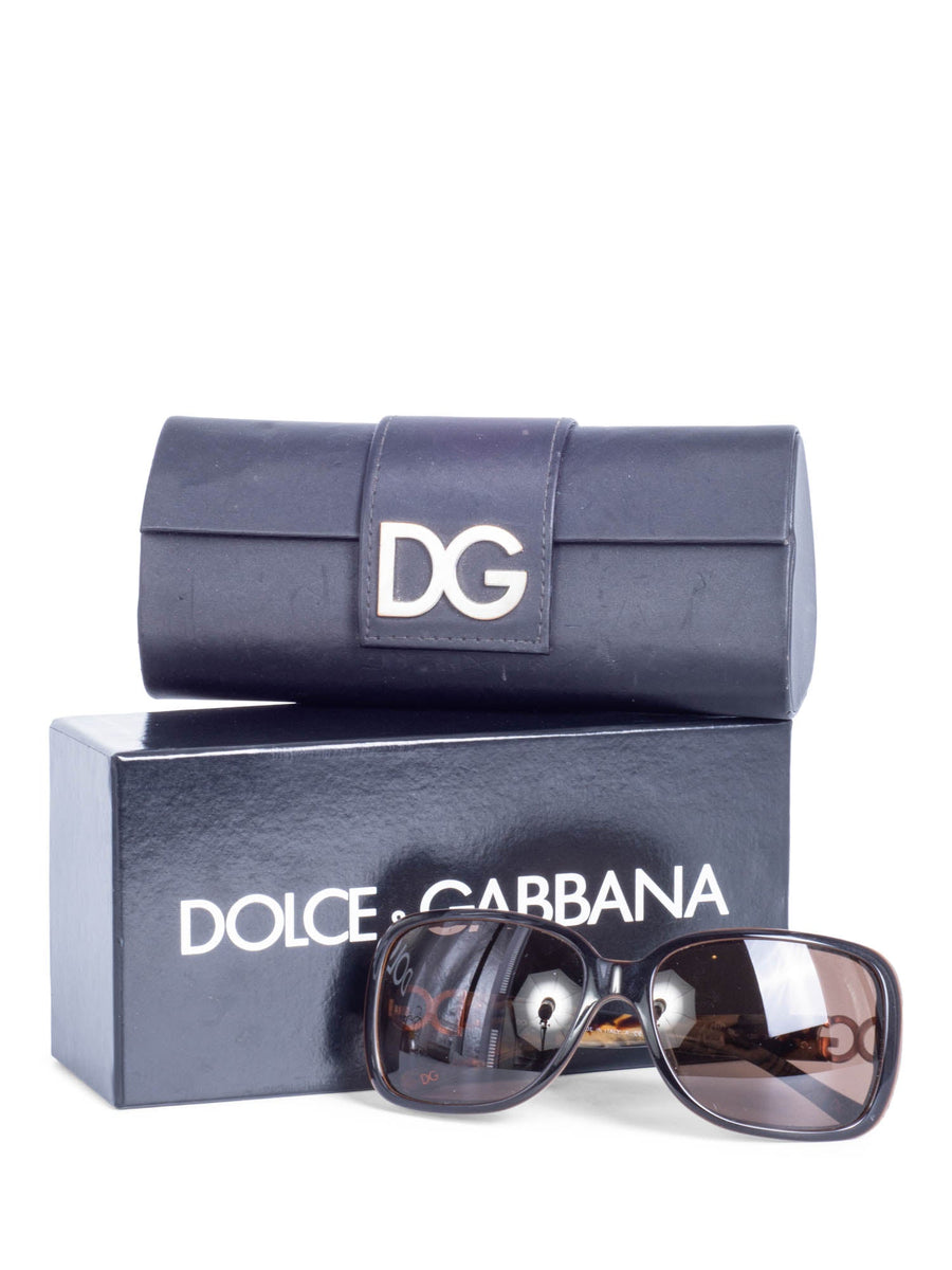 Dolce & Gabbana Logo Marble Sunglasses Brown display picture 3