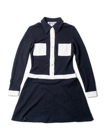 Dolce & Gabbana Logo Mini Dress Black White-designer resale