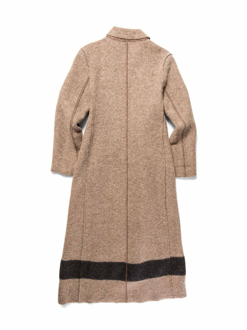Fendi Logo Wool Stripe Logo Sweater Coat Taupe-designer resale