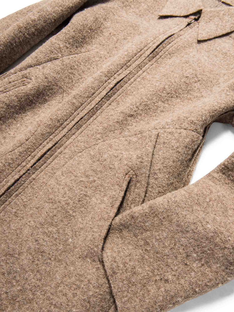 Fendi Logo Wool Stripe Logo Sweater Coat Taupe-designer resale