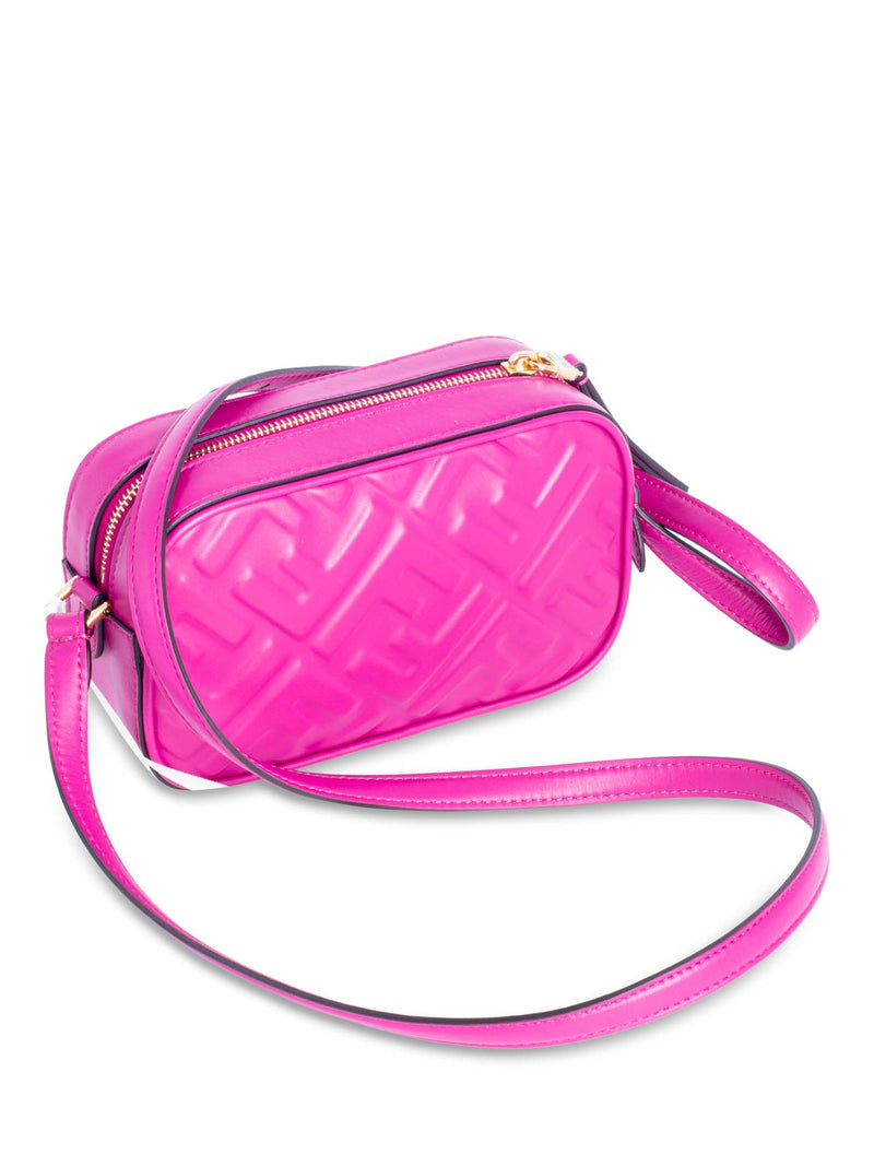 Fendi Logo Zucca Leather Messenger Bag Fuchsia Pink-designer resale