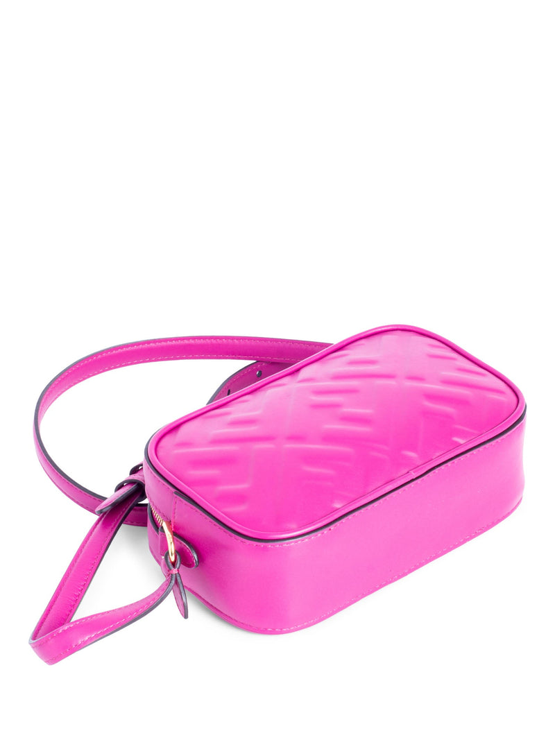 Fendi Logo Zucca Leather Messenger Bag Fuchsia Pink-designer resale
