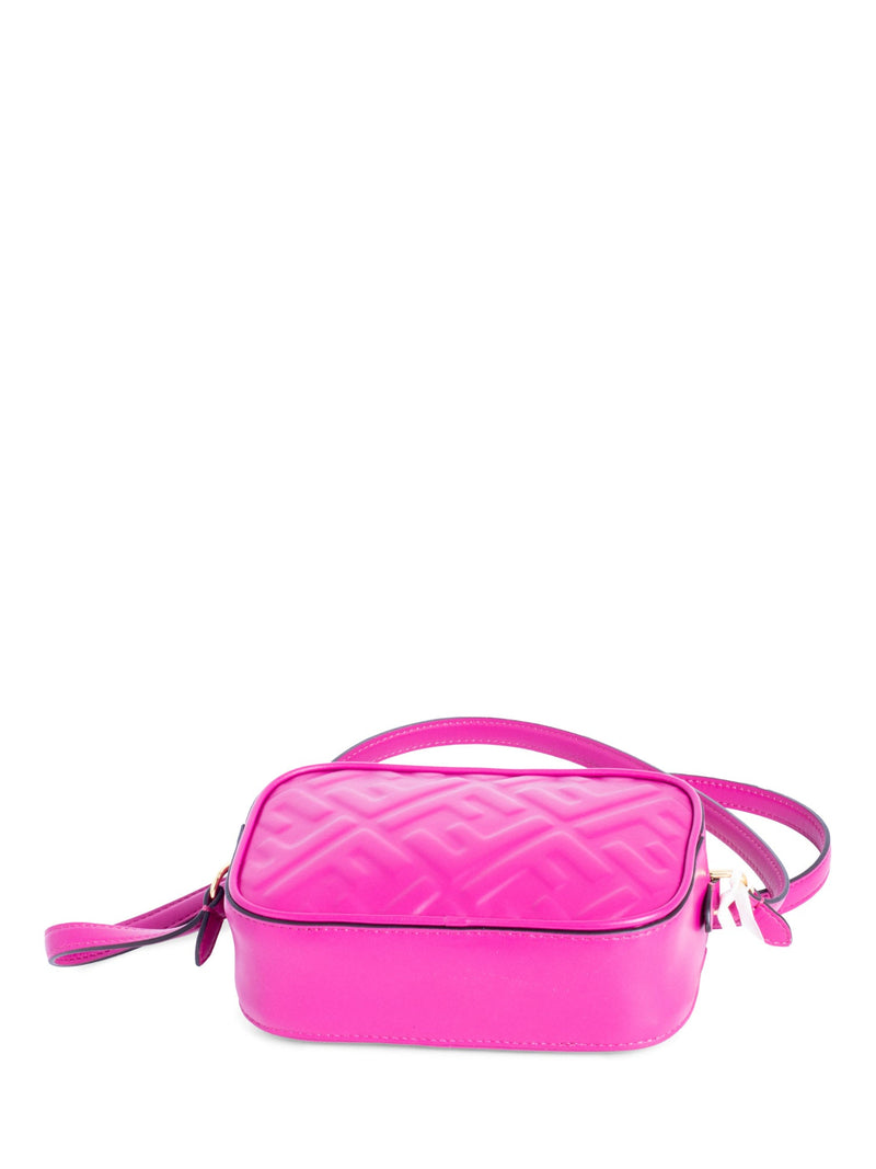 Fendi Logo Zucca Leather Messenger Bag Fuchsia Pink-designer resale