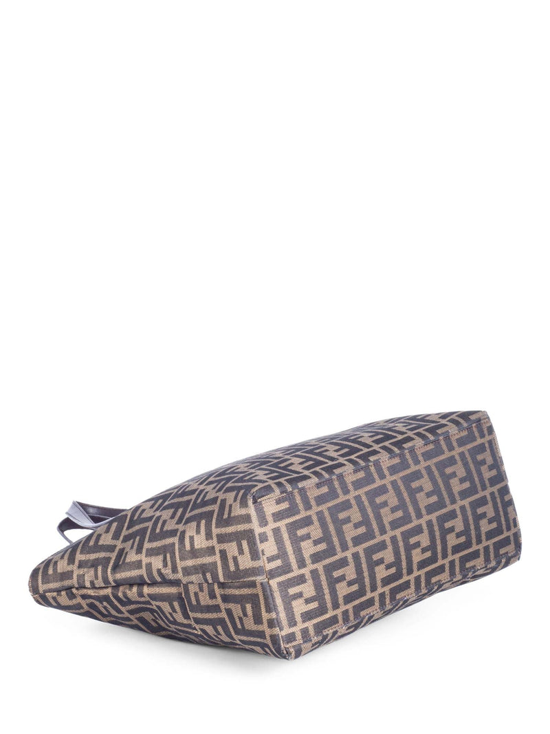 Fendi Vintage FF Logo Zucca Canvas Tote Bag Brown-designer resale