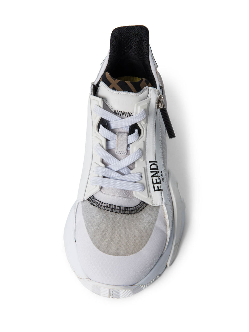 Fendi Zucca Logo Translucent Chunky Sneakers White-designer resale
