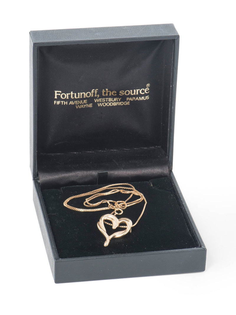Fortunoff 14K Heart Pendant Necklace Yellow Gold-designer resale