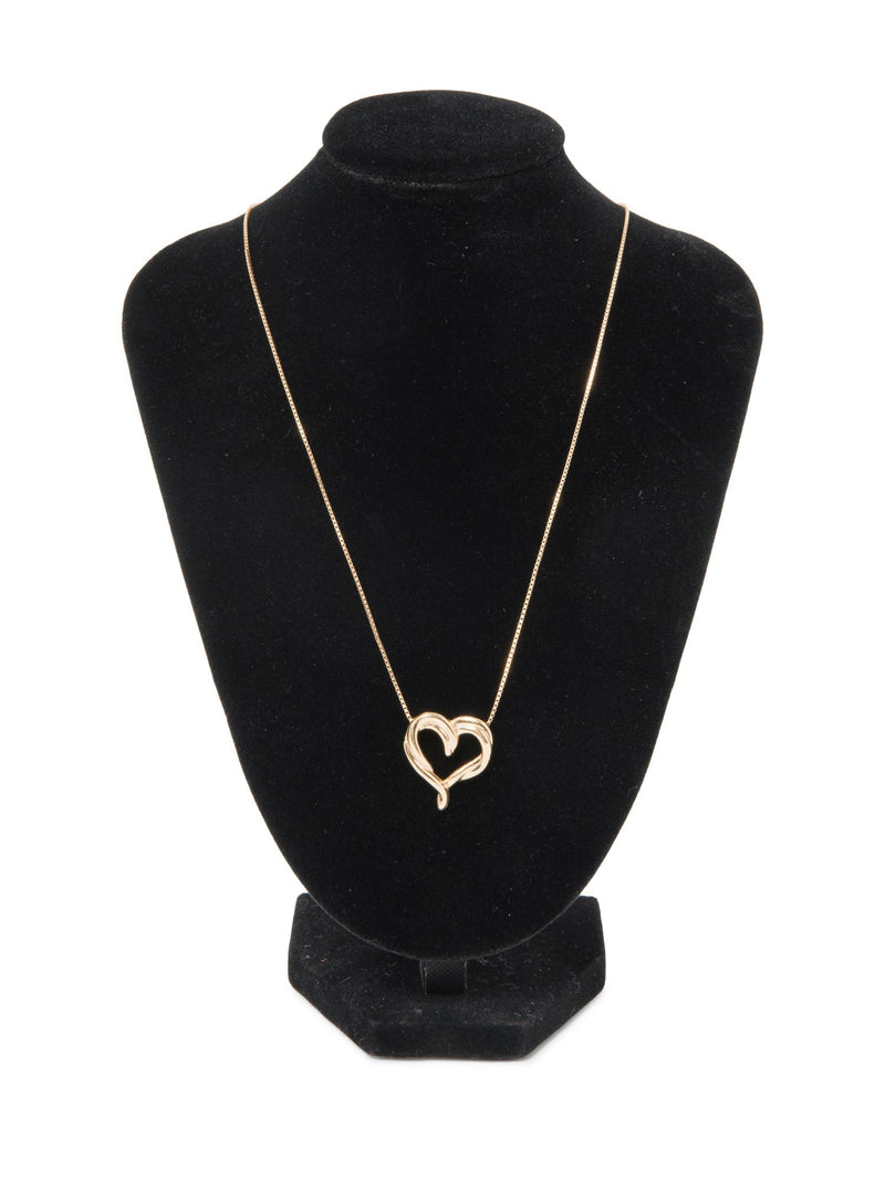 Fortunoff 14K Heart Pendant Necklace Yellow Gold-designer resale