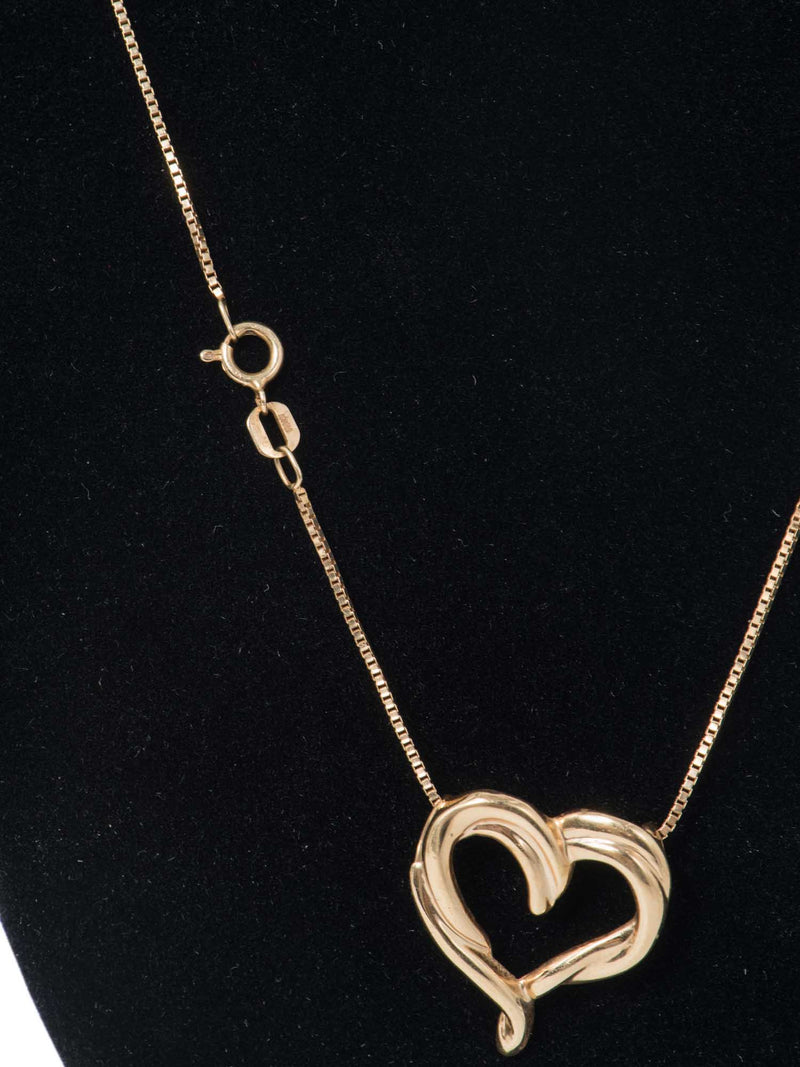 Fortunoff 14K Heart Pendant Necklace Yellow Gold-designer resale