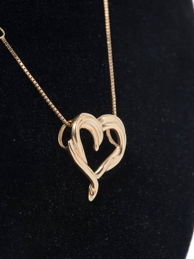 Fortunoff 14K Heart Pendant Necklace Yellow Gold-designer resale