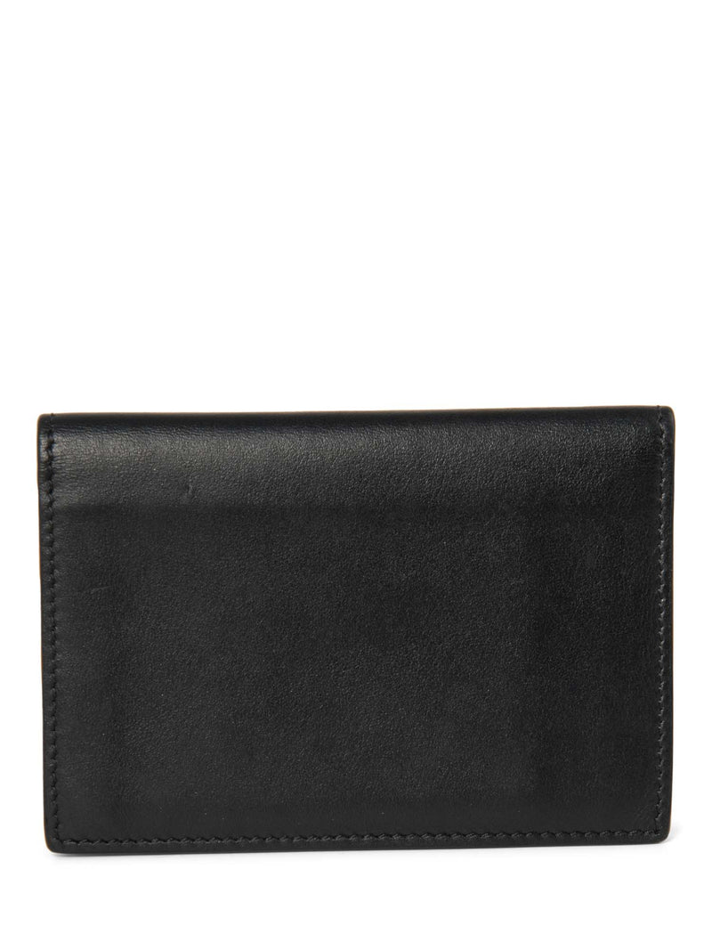 Givenchy Leather Paint Logo Unisex Wallet Black Silver-designer resale