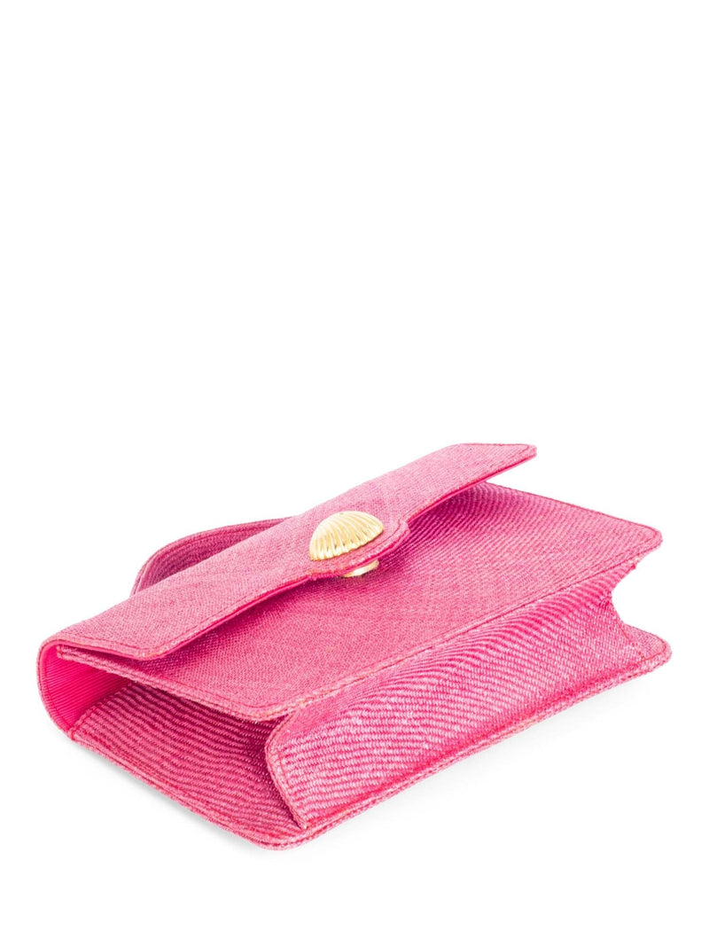 Givenchy Vintage Raffia Top Handle Flap Bag Pink-designer resale