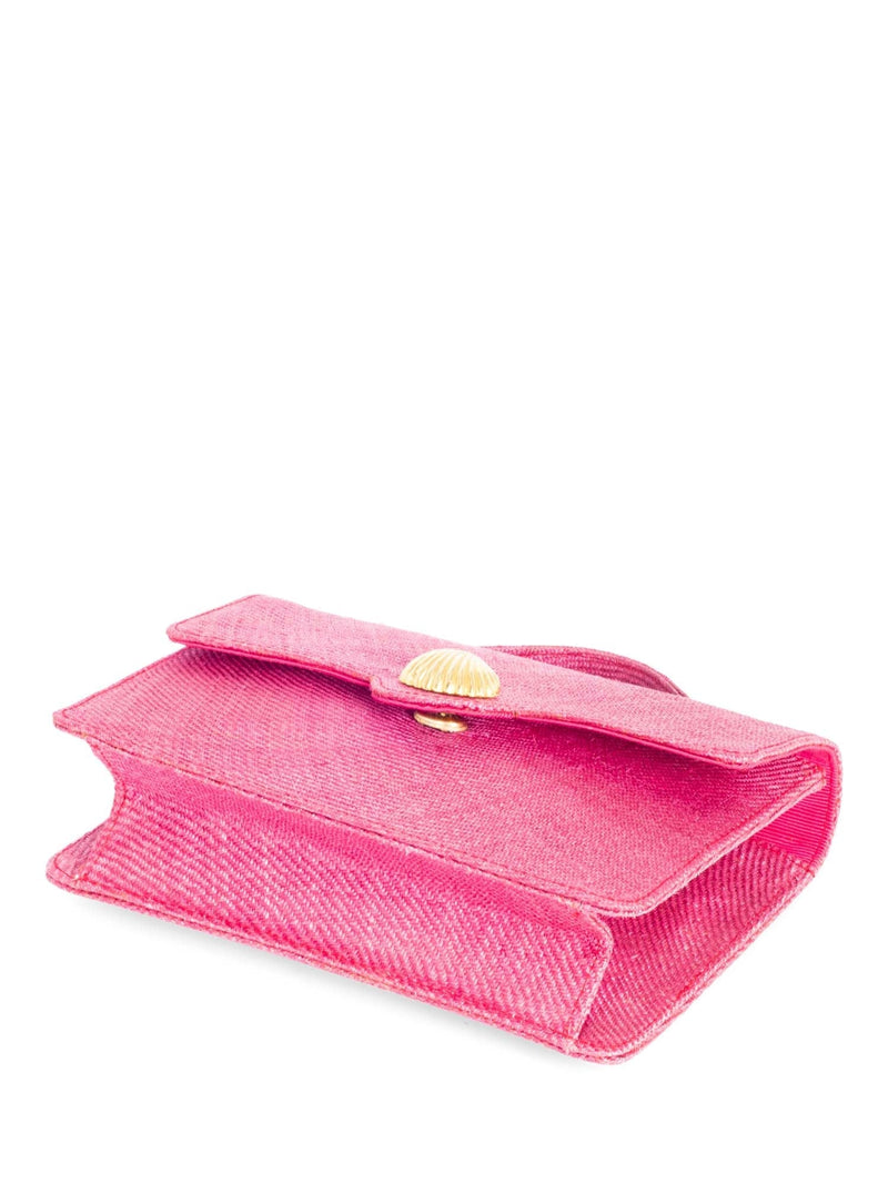 Givenchy Vintage Raffia Top Handle Flap Bag Pink-designer resale