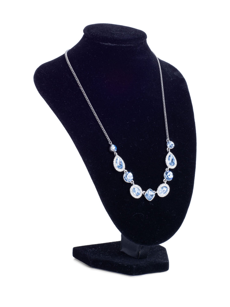 Givenchy Vintage Raindrop Rhinestone Embellished Necklace Blue-designer resale
