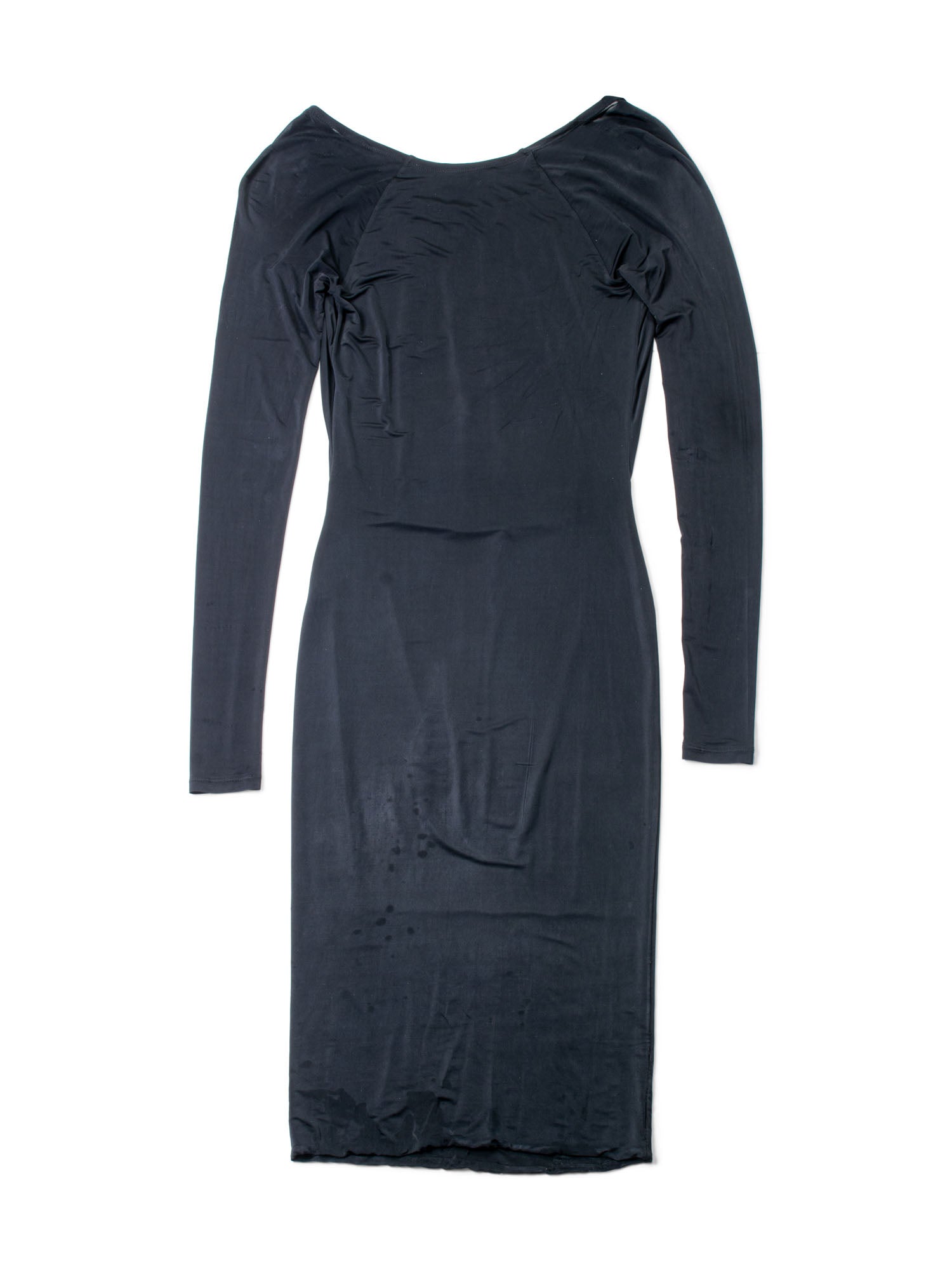 Gucci Fitted Ruffled Midi Dress Black-designer resale