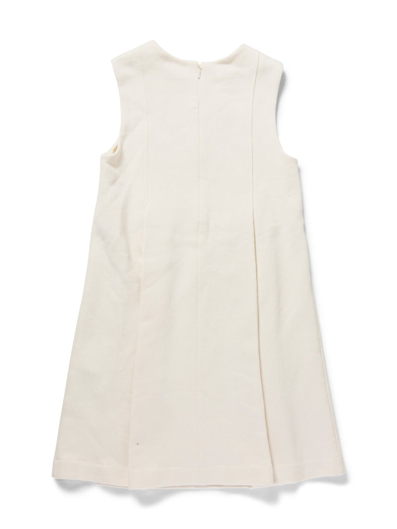 Gucci GG Logo Embroidered Pleated Mini Dress Ivory-designer resale