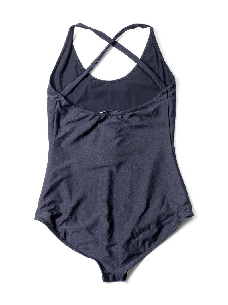 Gucci GG Logo Web Stripe Swimsuit Black-designer resale