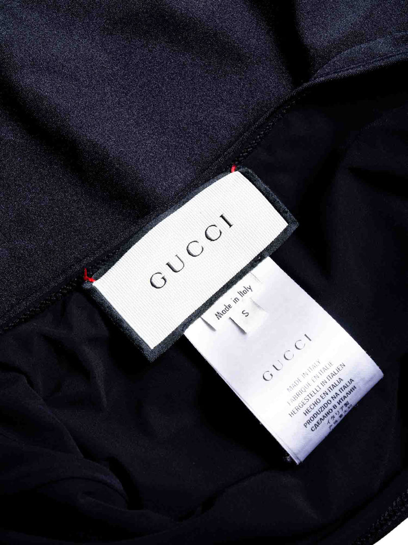 Gucci GG Logo Web Stripe Swimsuit Black-designer resale