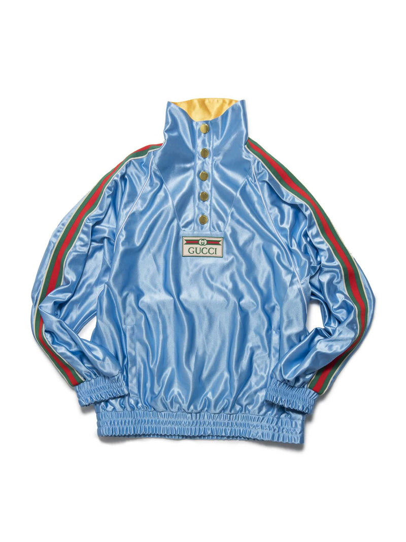 Gucci GG Logo Web Unisex Tracksuit Jacket Blue Multicolor-designer resale