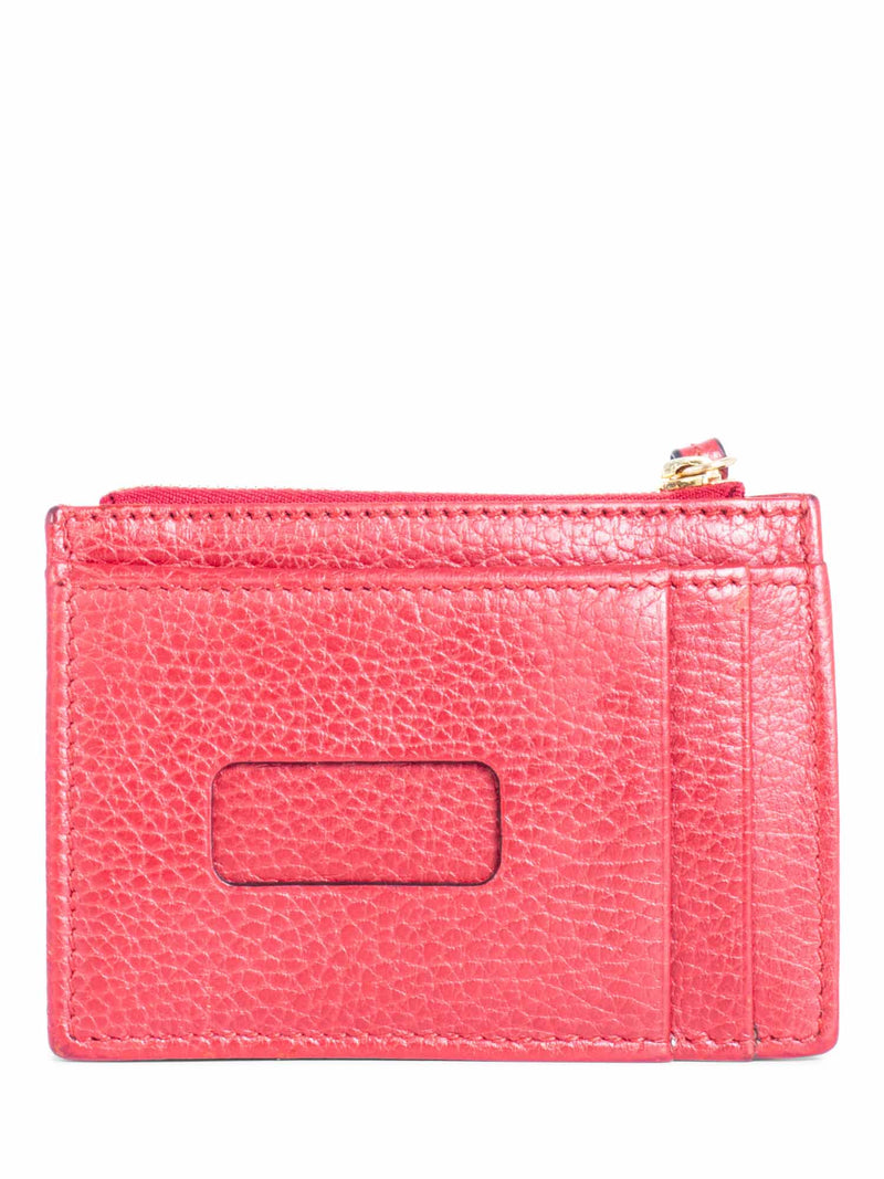 Gucci GG Marmont Pebbled Leather Credit Card Wallet Red-designer resale