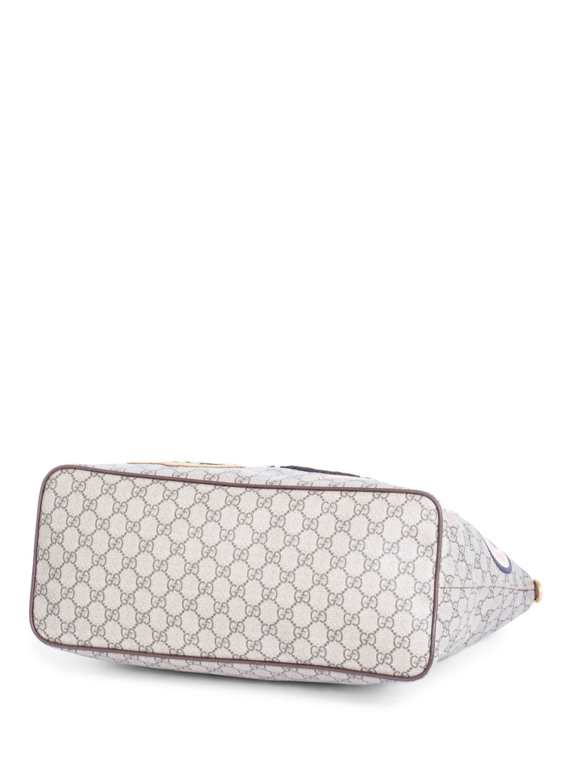 Gucci GG Supreme Patch Logo Tiger Tote Bag Brown-designer resale