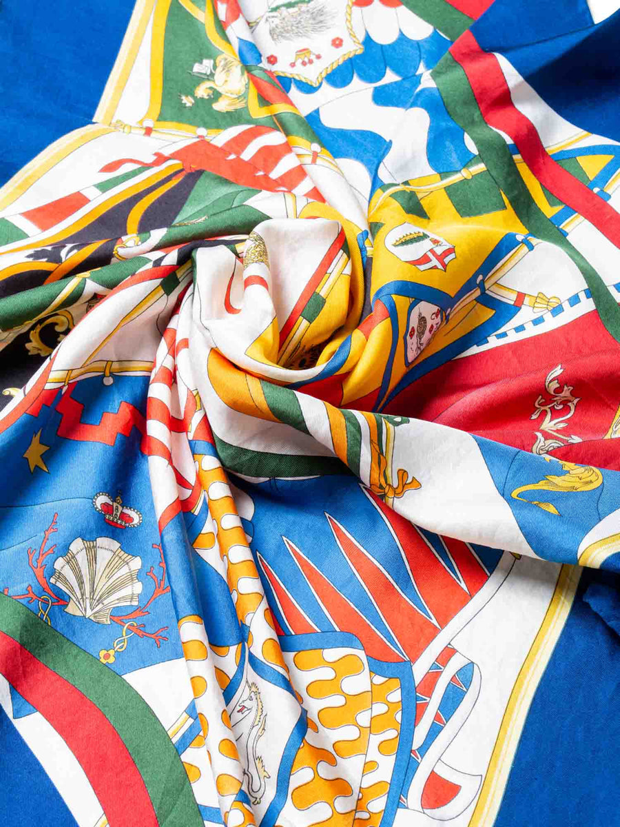 Gucci Silk Circus Multicolor Scarf Blue