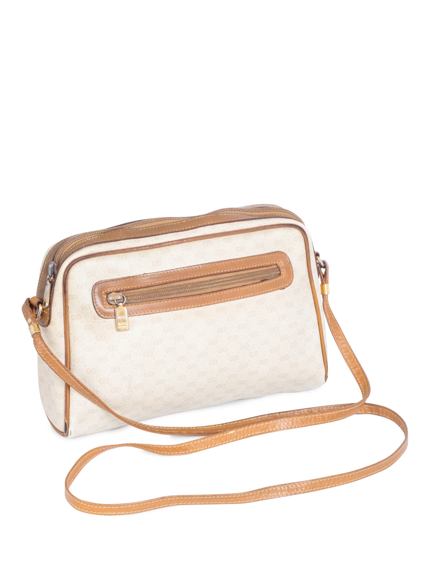 Gucci Vintage GG Supreme Messenger Bag Beige Brown-designer resale
