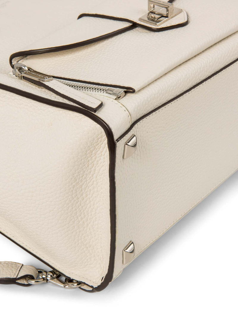 Henri Bendel Leather Top Handle Bag Backpack White-designer resale