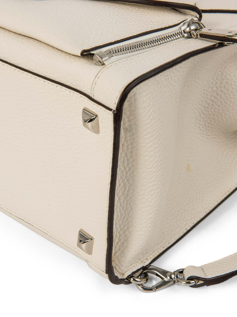 Henri Bendel Leather Top Handle Bag Backpack White-designer resale