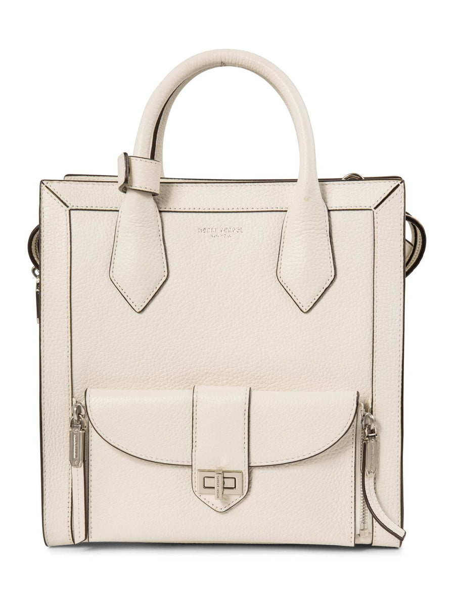Henri Bendel Leather Top Handle Bag Backpack White