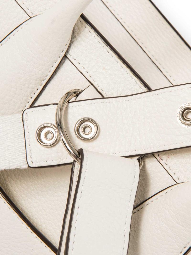 Henri Bendel Leather Top Handle Bag Backpack White-designer resale