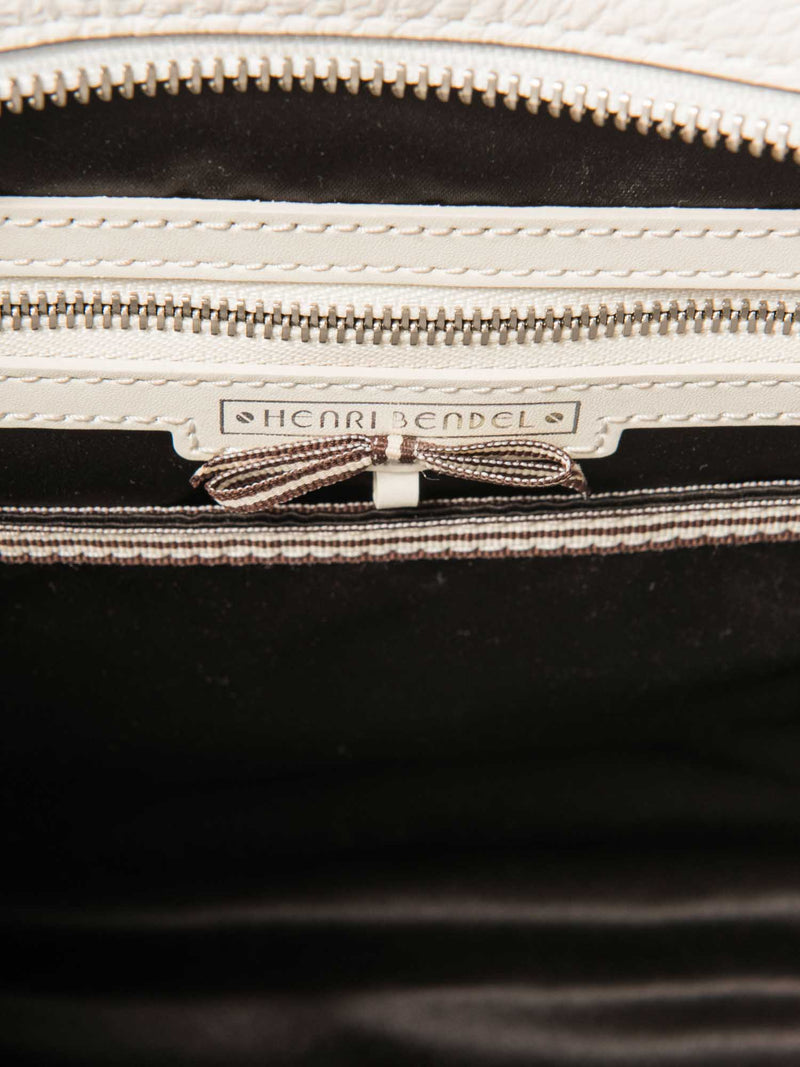 Henri Bendel Leather Top Handle Bag Backpack White-designer resale