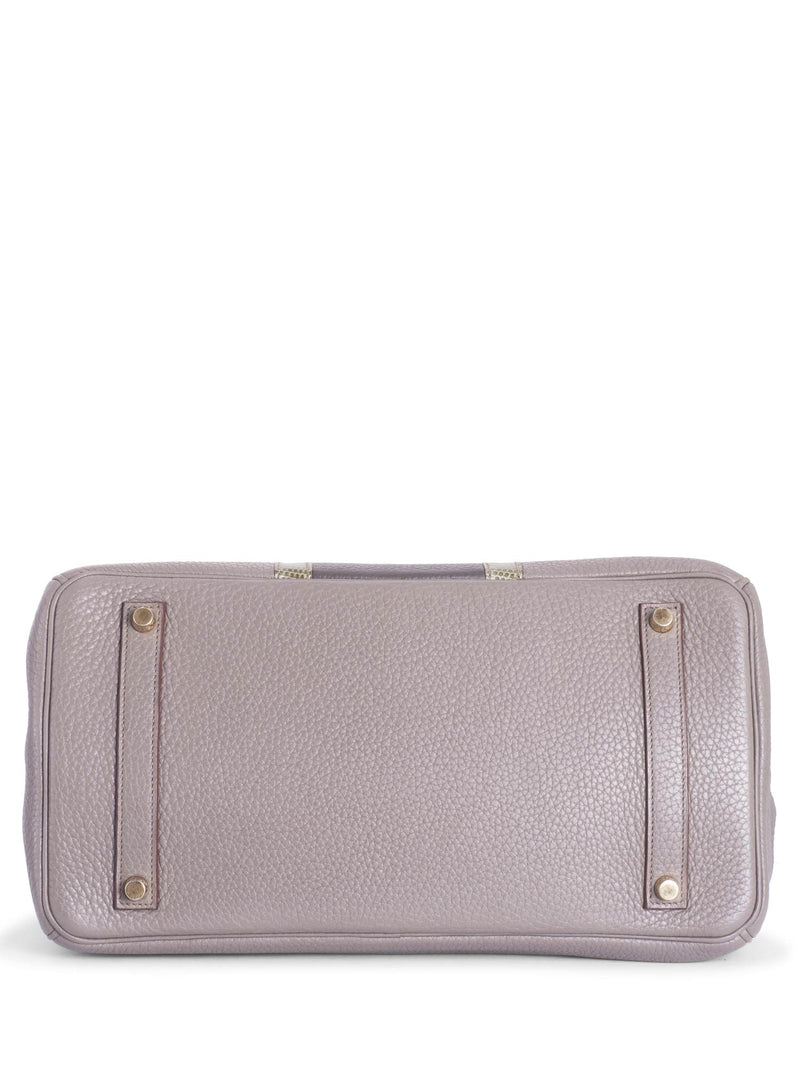 Hermes Clemence Leather Green Lizard Club Birkin Bag 35 Grey-designer resale