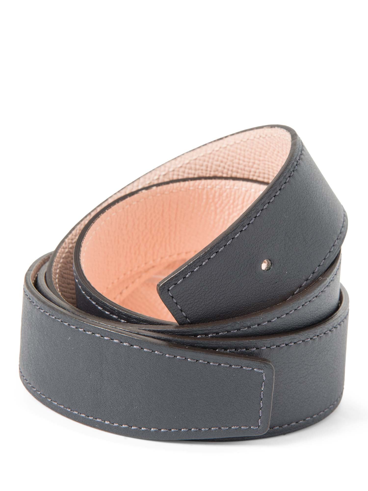 Hermes Constance Leather Epsom Belt Navy Pink-designer resale
