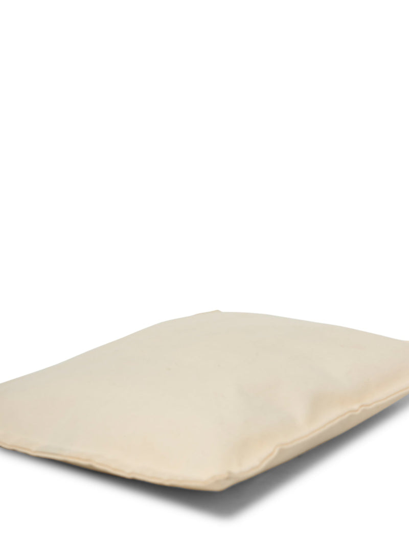 Hermes H Logo Canvas Large Makeup Bag Ivory-designer resale