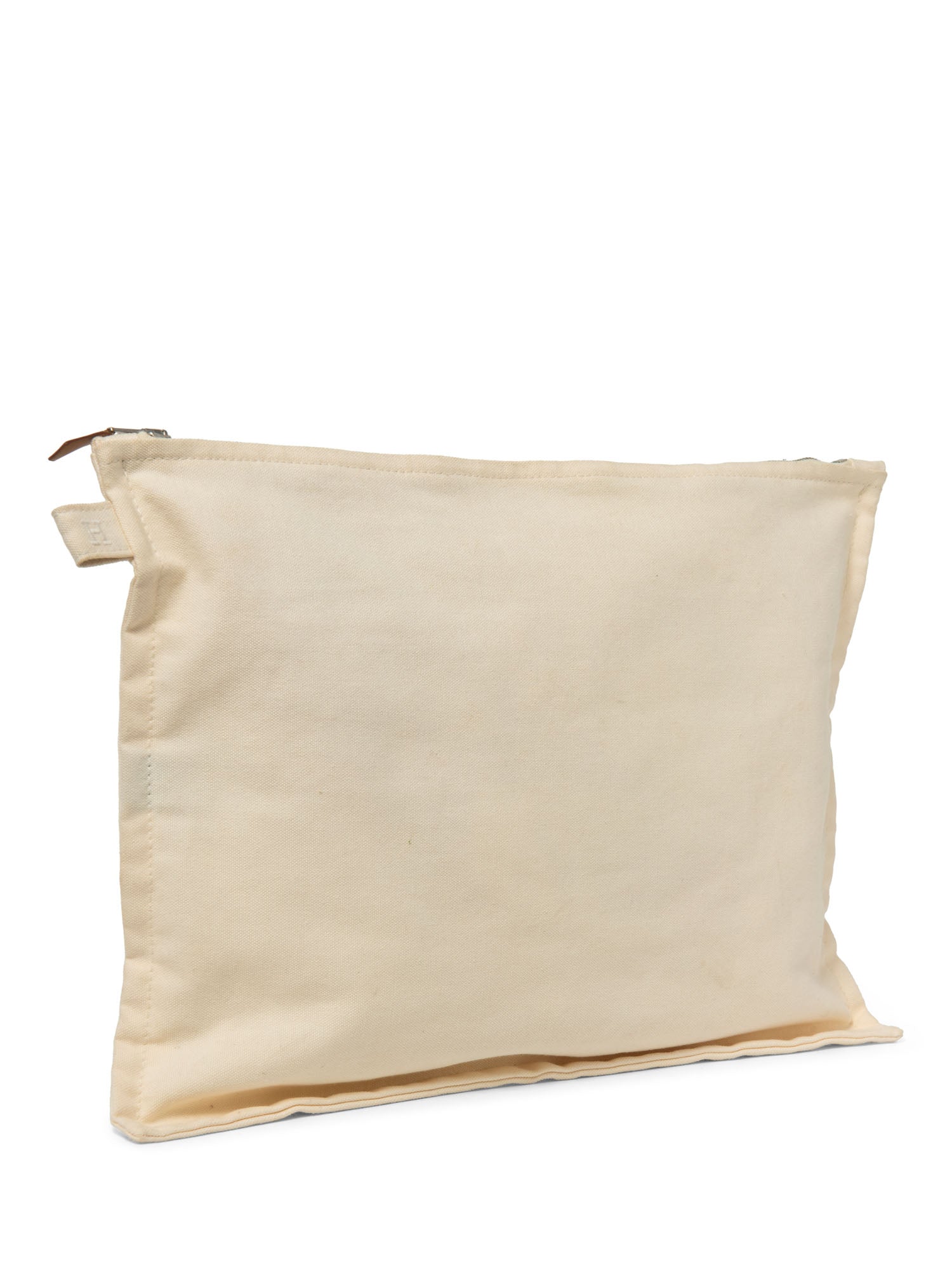 Hermes H Logo Canvas Large Makeup Bag Ivory-designer resale