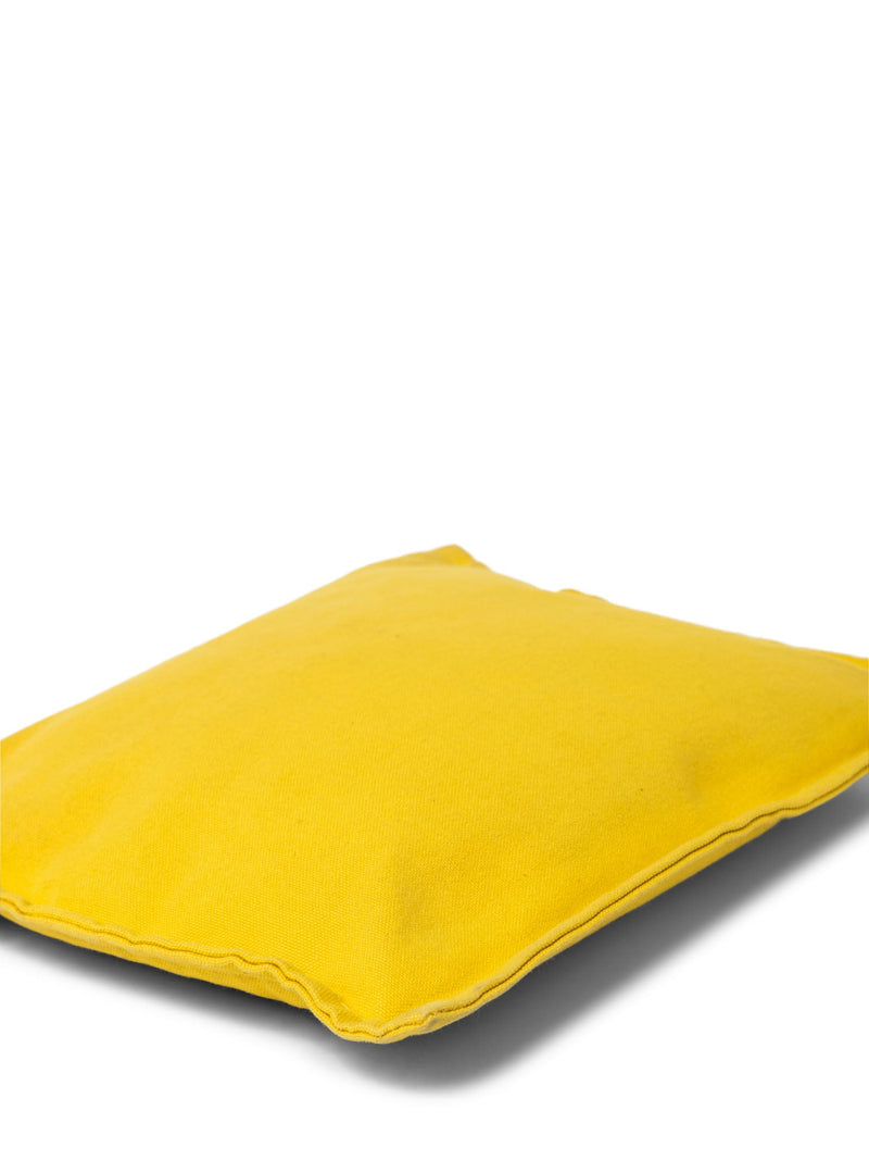 Hermes H Logo Canvas Zippered Makeup Bag Yellow-designer resale