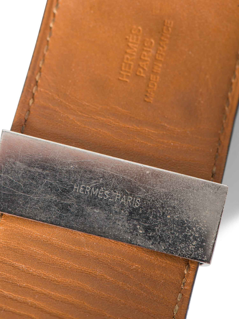 Hermes Leather Palladium Collier De Chien Studded Bracelet Black-designer resale