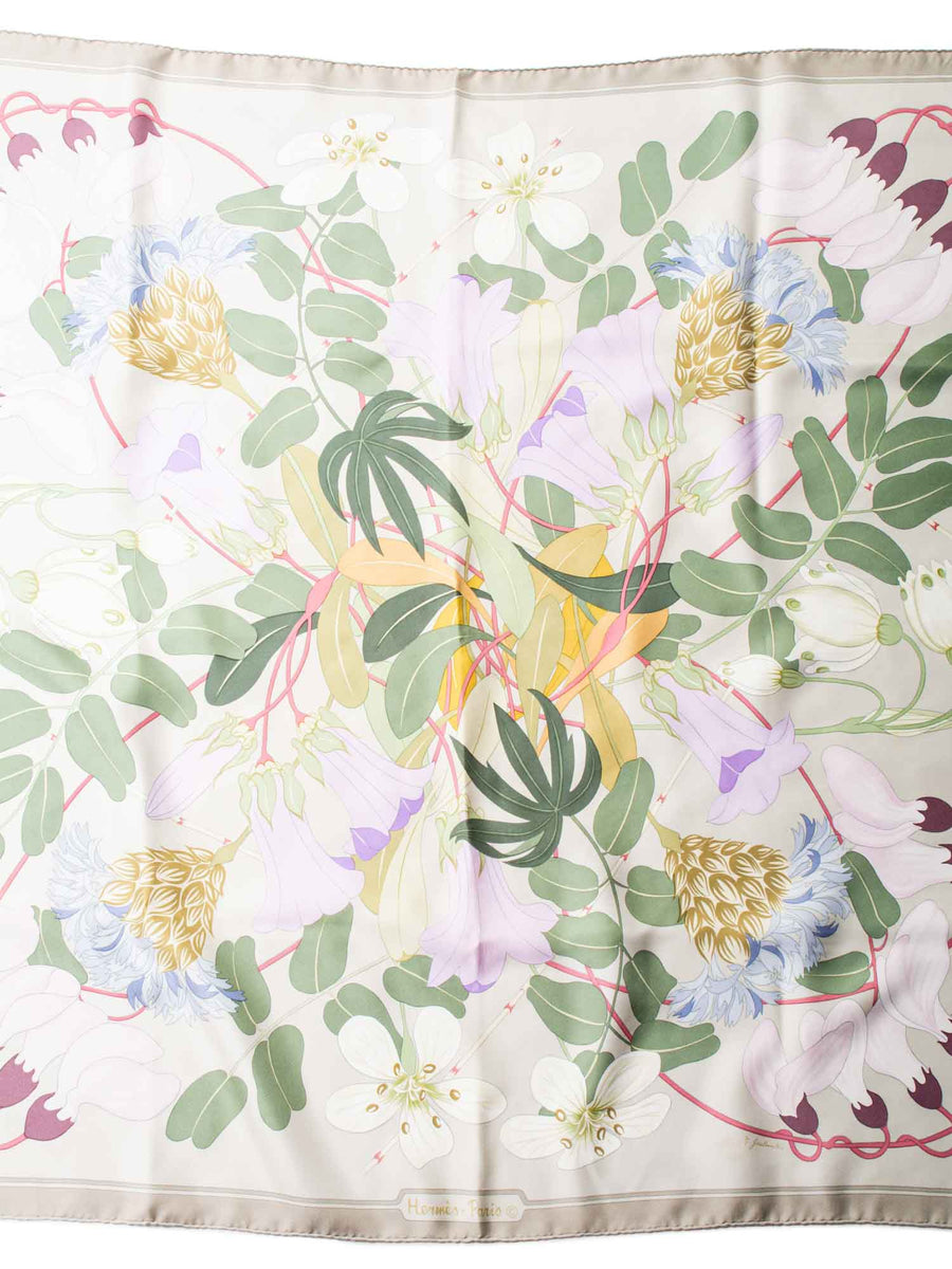 Hermes Silk Flora Graeca Floral Scarf Pastel Multicolor