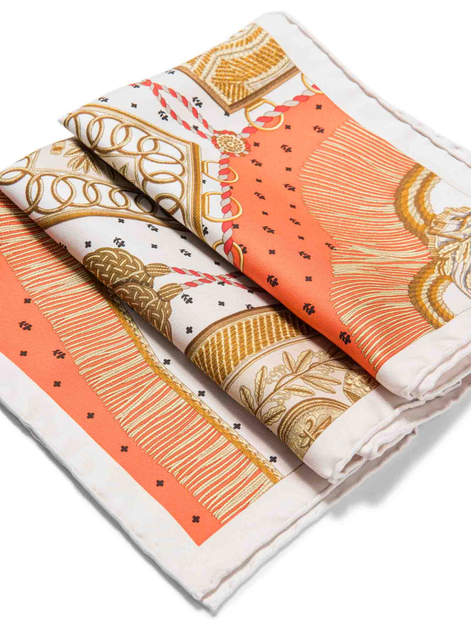 Hermes Silk Mini Pocket Scarf Orange-designer resale