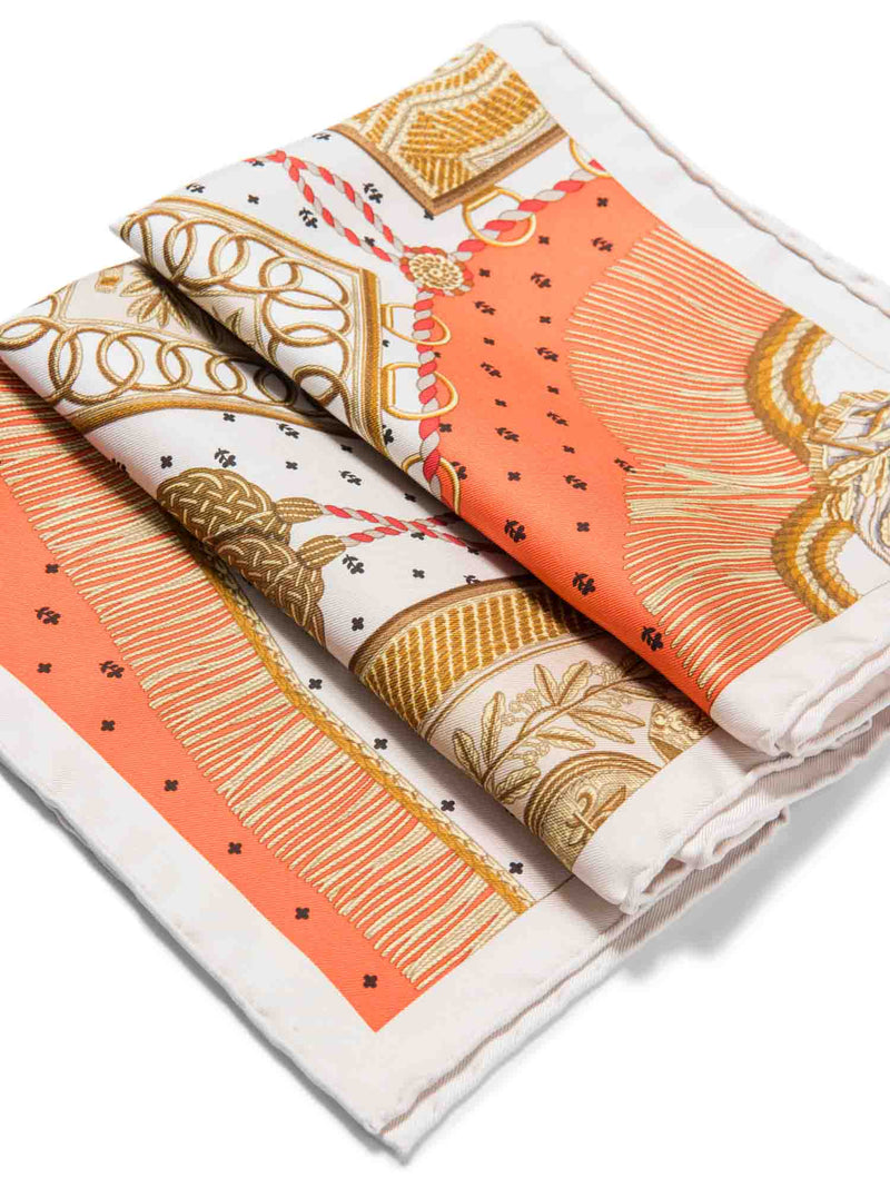 Hermes Silk Mini Pocket Scarf Orange-designer resale