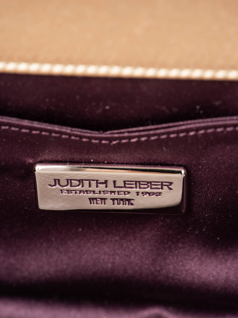 Judith Leiber Sparkling Beaded Flap Bag Gold-designer resale