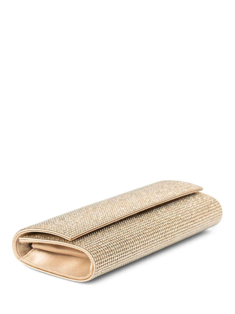 Judith Leiber Sparkling Beaded Flap Bag Gold-designer resale