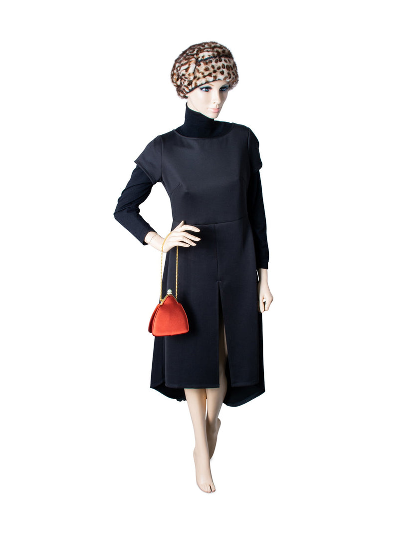 Judith Lieber Satin Pearl Bejeweled Clutch on Chain Brown-designer resale