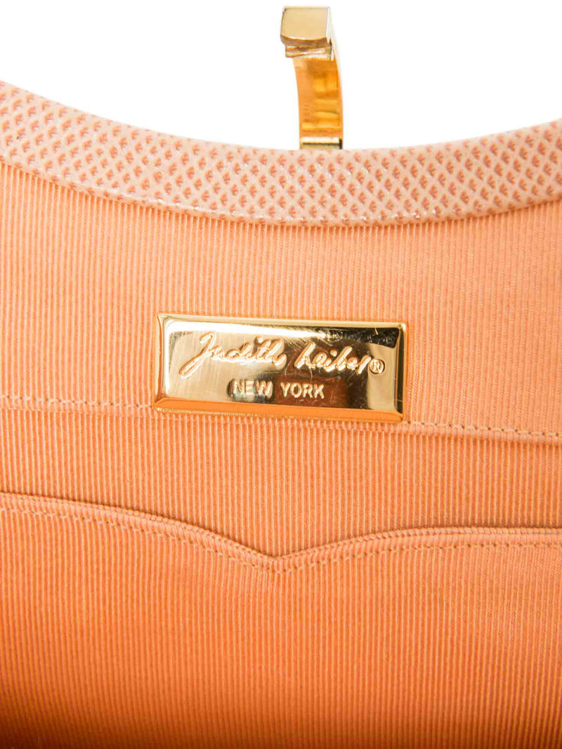 Judith Lieber Shiny Lizard Rhinestone Clutch On Chain Blush Pink-designer resale
