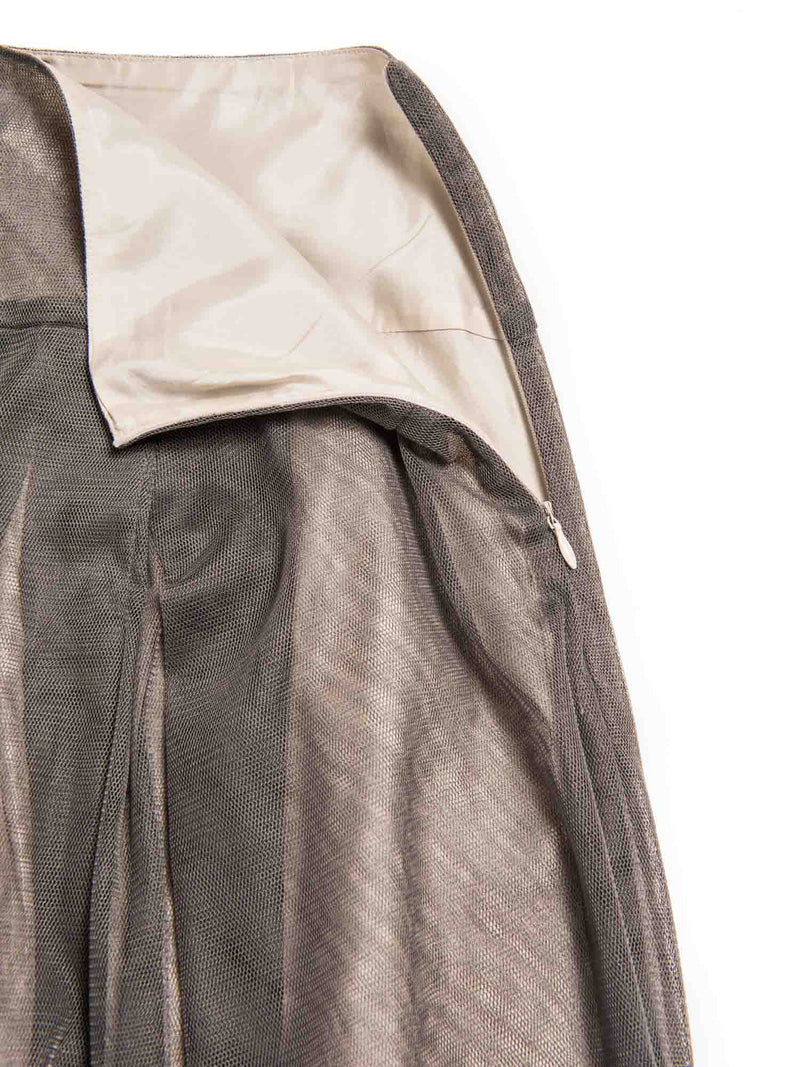 Lilith Tulle Chiffon Maxi Skirt Grey-designer resale