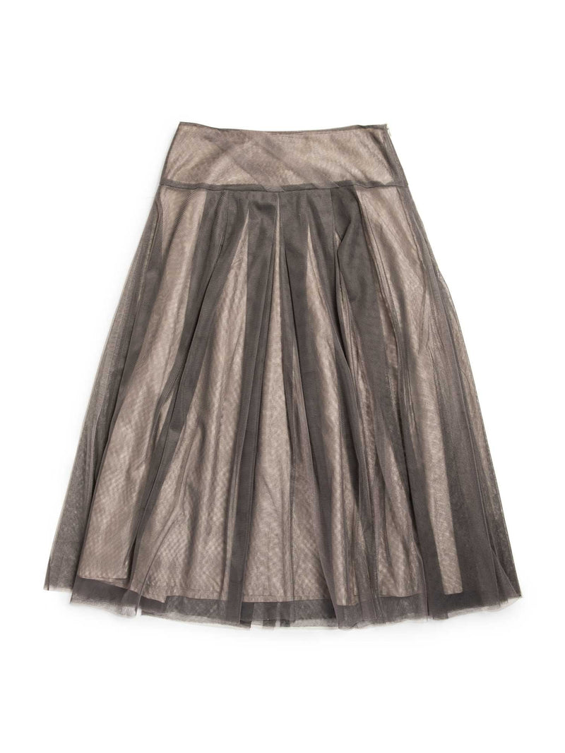 Lilith Tulle Chiffon Maxi Skirt Grey-designer resale