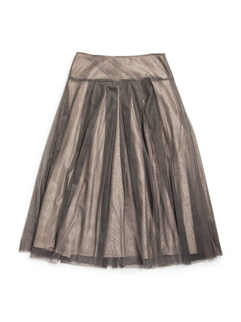 Lilith Tulle Chiffon Maxi Skirt Grey-designer resale