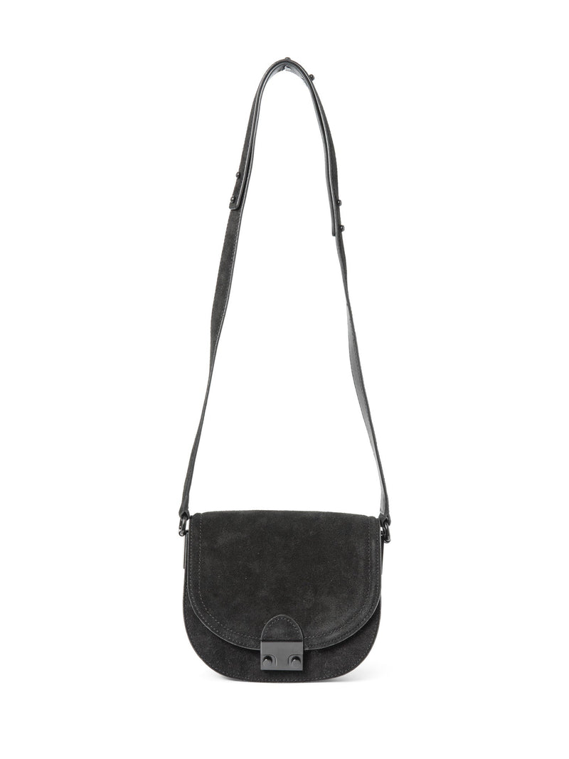 Loefler Randall Suede Saddle Messenger Bag Black-designer resale