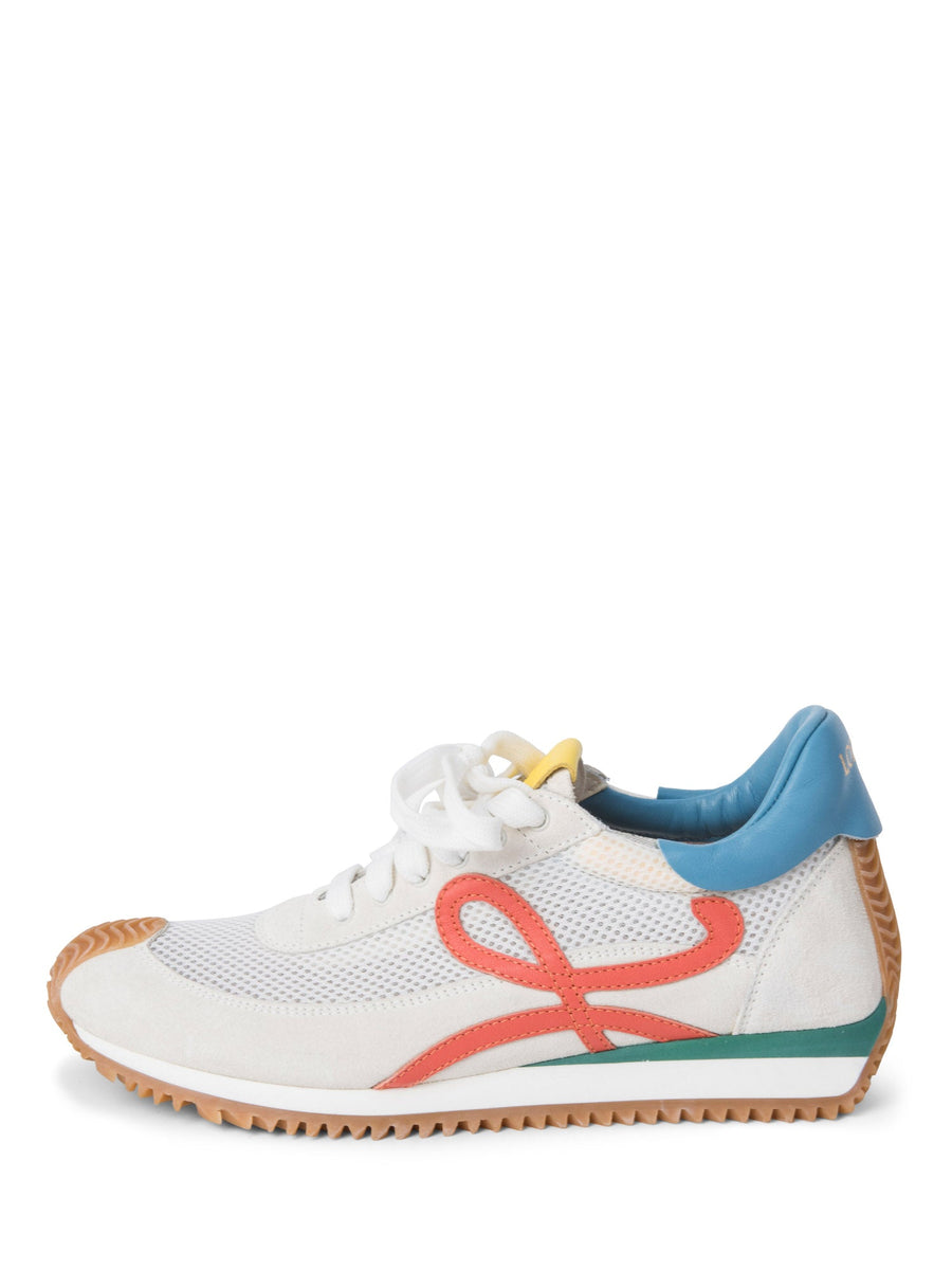 Loewe Logo Suede Color Block Sneakers Mulitcolor
