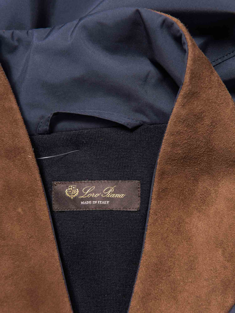 Loro Piana Men Sebring Cashmere Zippered Jacket Navy XXL-designer resale